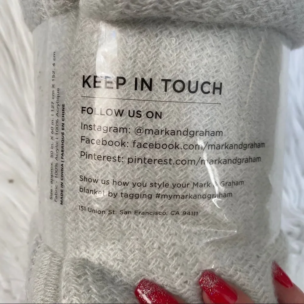 NEW! Mark & Graham gray throw